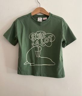 ZARA SMILE A LOT GREEN T-Shirt